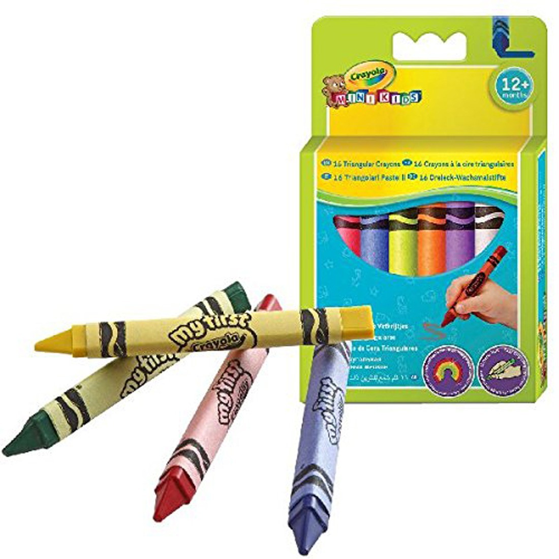 Crayola Beginnings Crayons, Triangular, Washable, 24m+