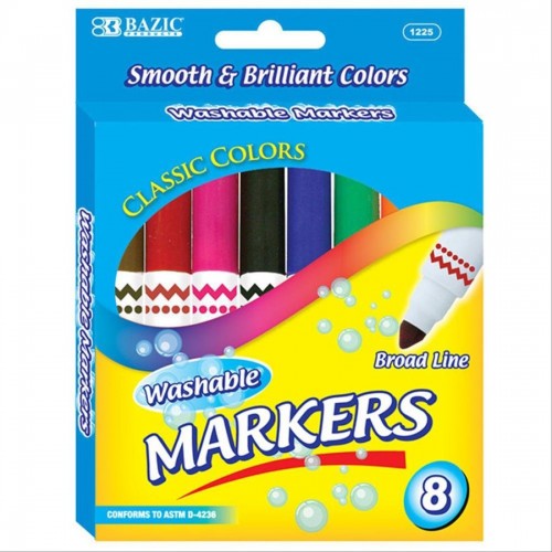 Bazic 6 Fluorescent Colors Dual Tip Sketch Markers