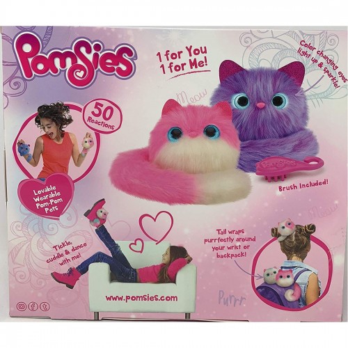 Pomsies Twin Pack Pinky and Speckles Plush Interactive Toys Skyrocket