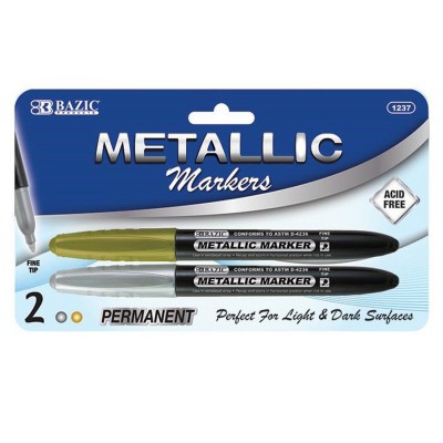 BAZIC Permanent Marker Chisel Tip, Jumbo Wide Black Color Markers (3/Pack),  2-Packs 