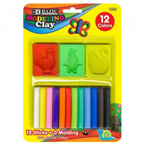BAZIC 12 Color Modeling Clay Sticks