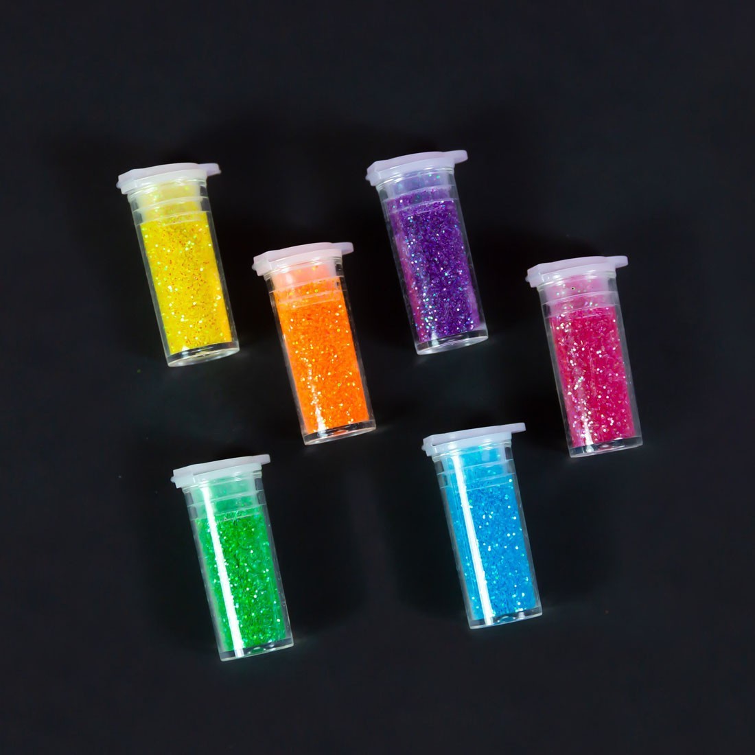 Neon Glitter Shakers (Pack of 6) Craft Supplies Neon