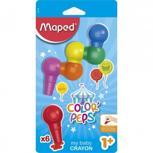 Maped runder Griff 6x Baby-Wachsmalkreide COLOR'PEPS MY FIRST 