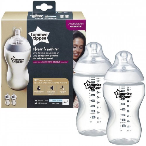 Order Tommee Tippee Closer to Nature Clear Baby Bottles, 340 ml