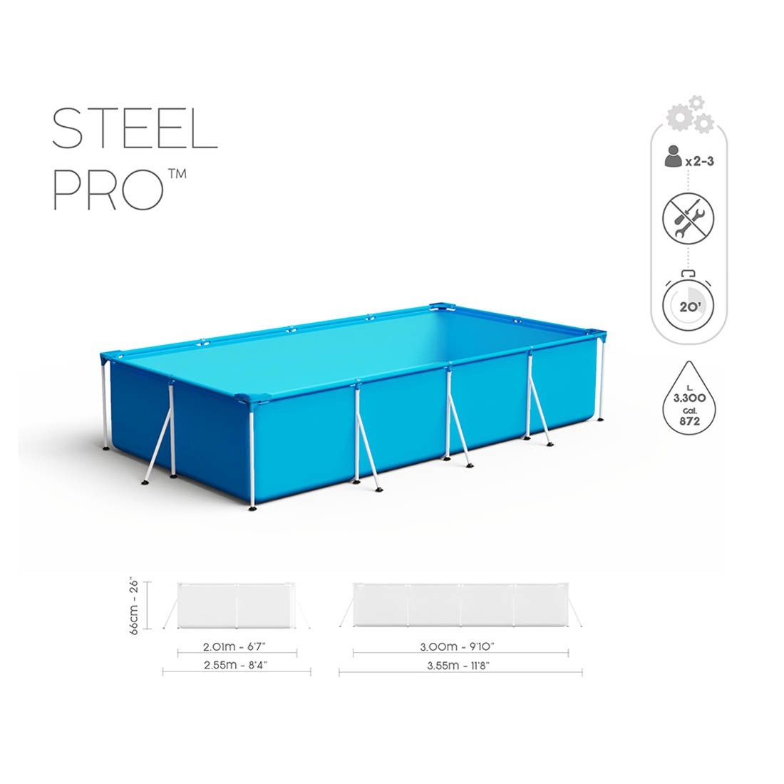 Buy Bestway Steel Pro Rectangular Deluxe Frame 3meter - Bestway, delivered  to your home | TheOutfit