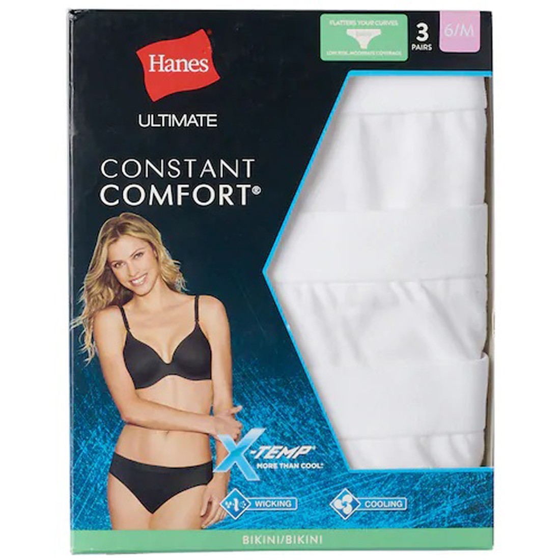 Shop Hanes Ultimate 3-pack Constant Comfort X-Temp Bikini Panties