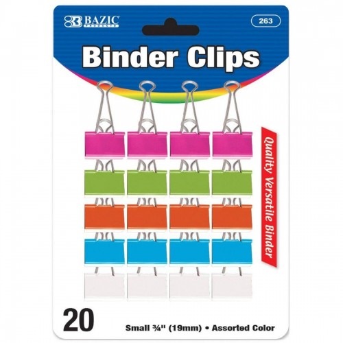 Order BAZIC Small Assorted Color Binder Clip - BAZIC, delivered to your home | TheOutfit