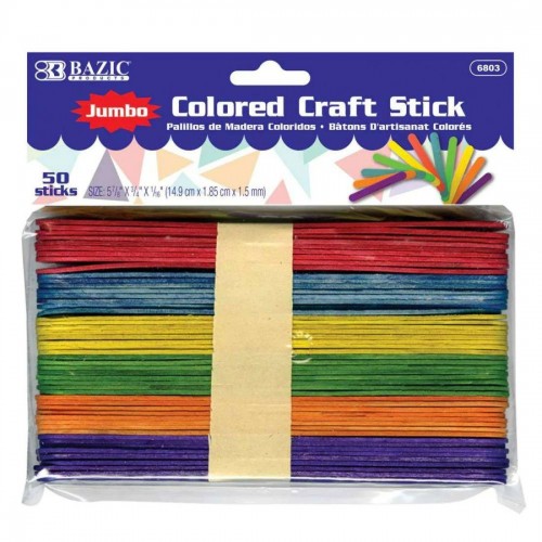 BAZIC Jumbo Colored Craft Stick