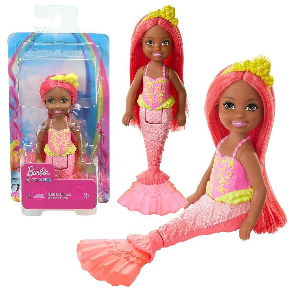 Shop Barbie Dreamtopia Chelsea Mermaid Doll with Coral-Coloured Hair and  Tail - Barbie, delivered to your home | TheOutfit