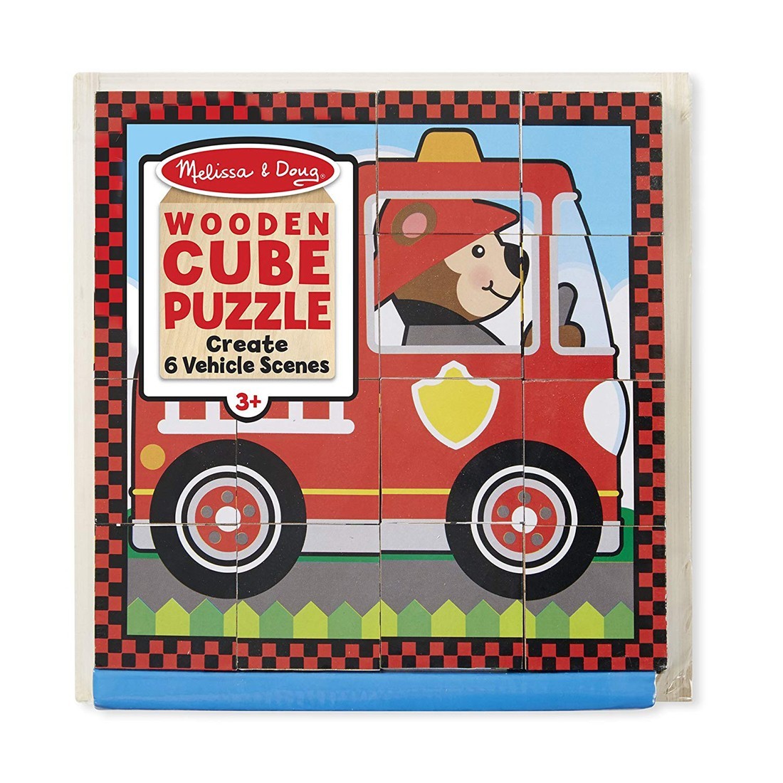 Melissa & Doug Vehicles Cube Puzzle W 16 Wooden Blocks 6 Puzzled in 1 772 for sale online 