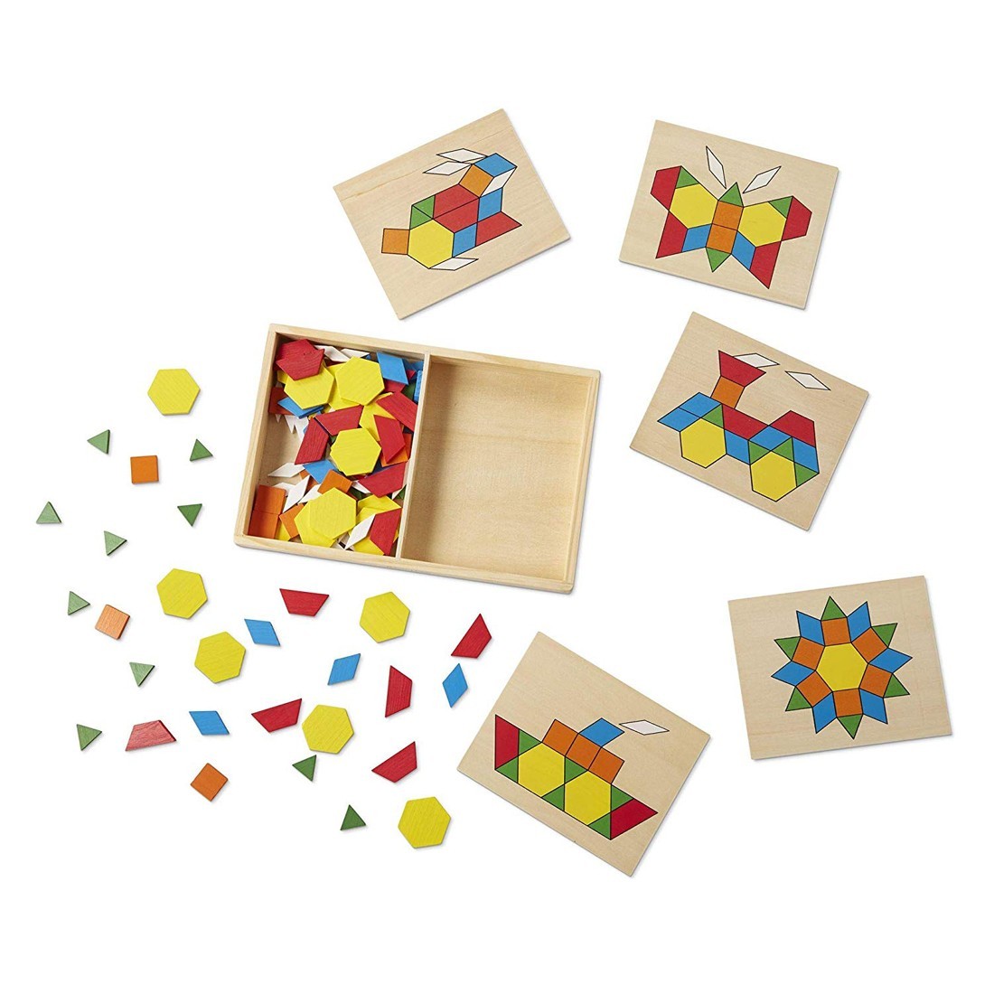 特別価格Melissa  Doug Pattern Blocks and Boards - Classic Toy With 120 Solid  Wood 好評販売中 人気満点