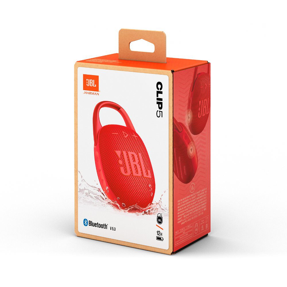 JBL Clip 5 Portable Bluetooth Speaker - Red