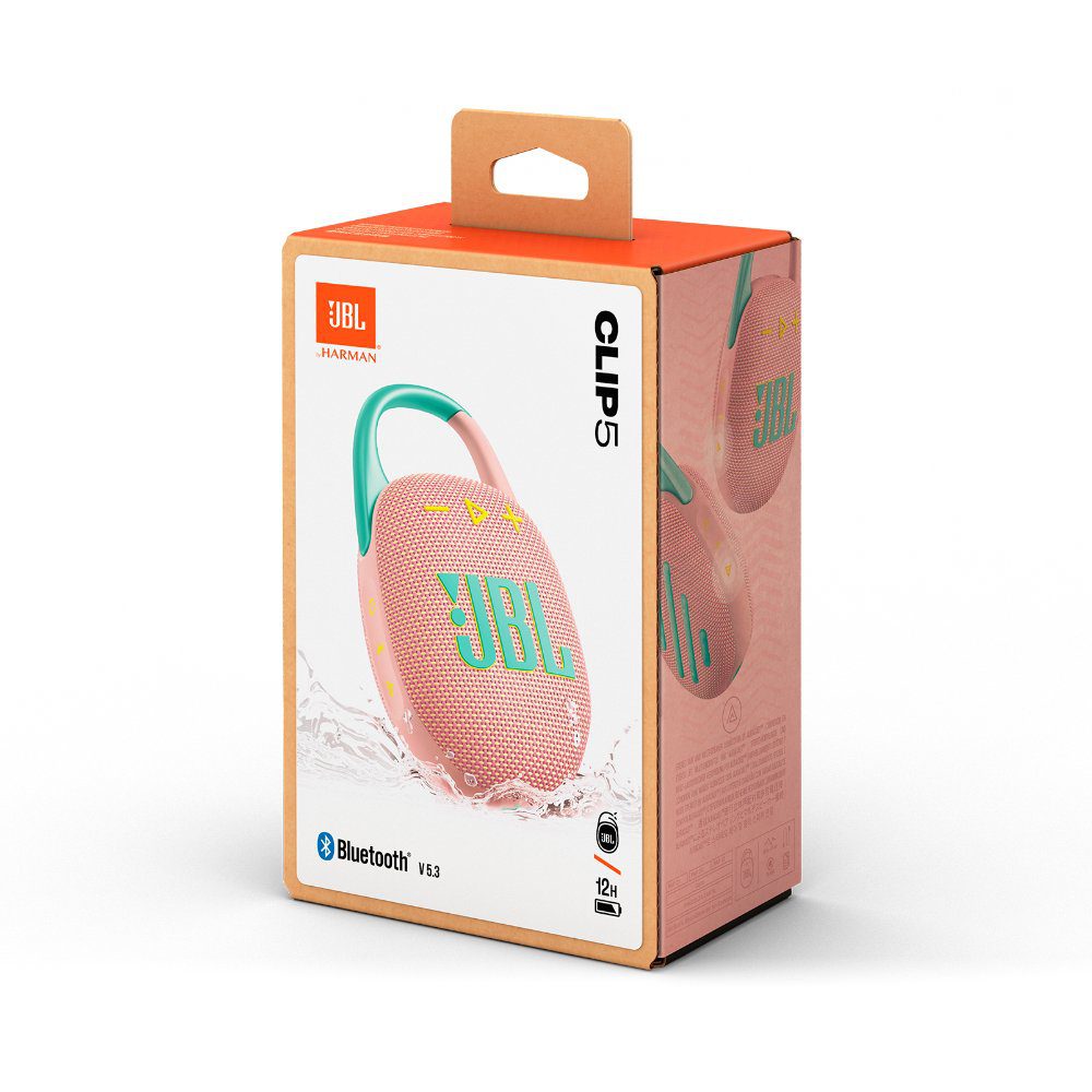JBL Clip 5 Portable Bluetooth Speaker - Pink