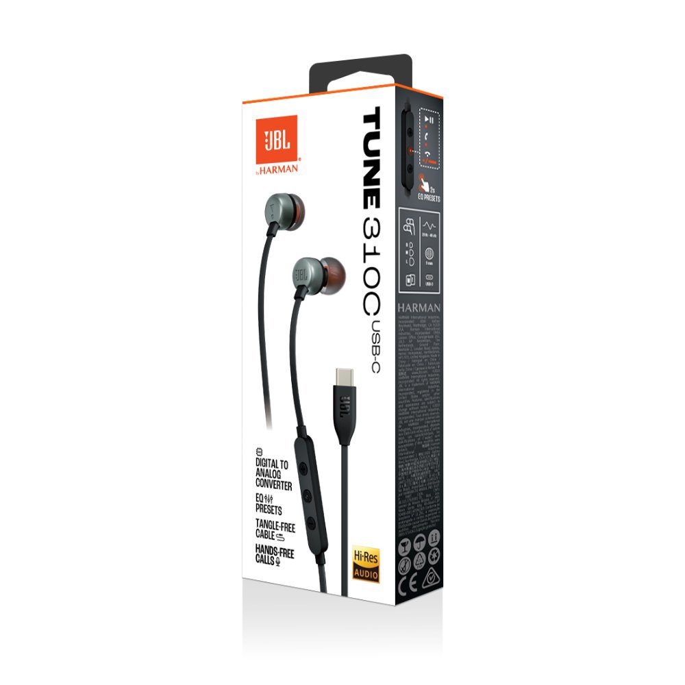 JBL T310 Wired Hi-Res In-Ear Headphones - Black