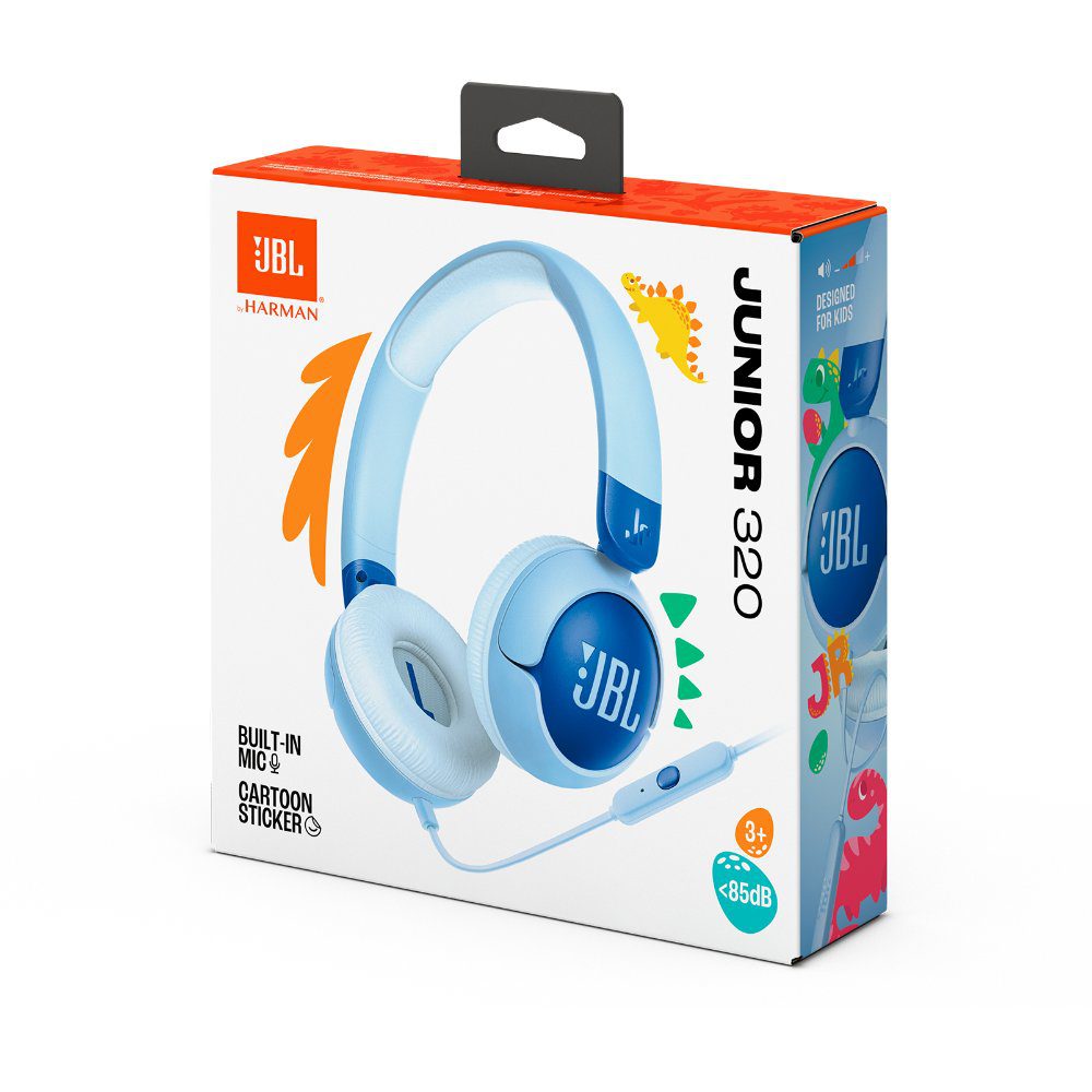 JBL Junior 320 Wired On-Ear Kids Headphones - Blue