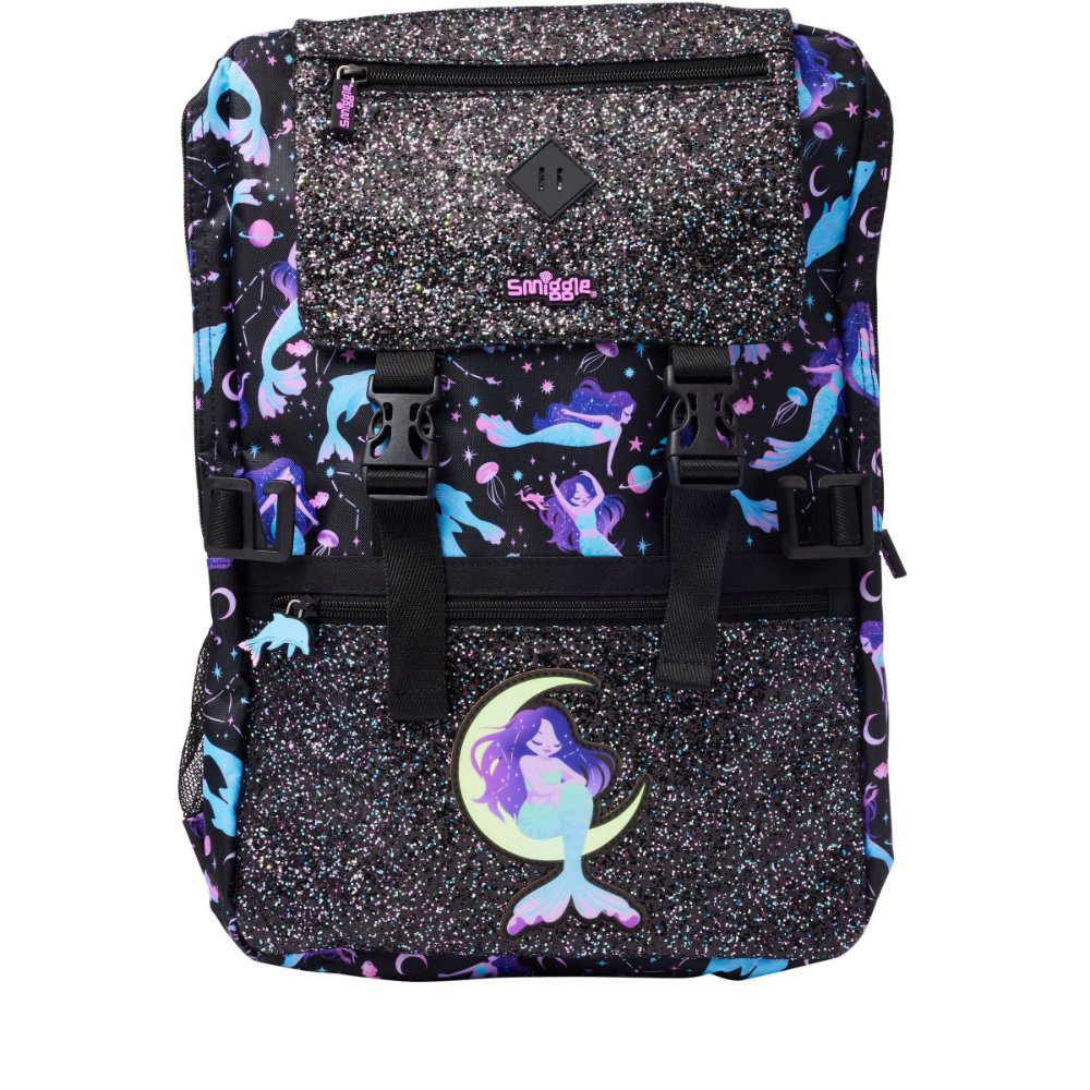 Smiggle Foldover Backpack - Mermaid Black