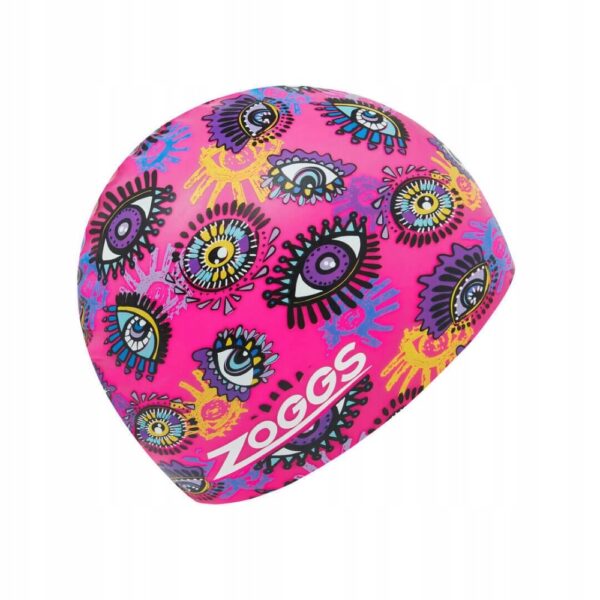 Zoggs Boho Eyes Adult Printed Silicone Swimming Cap - Pink