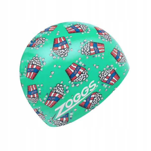 Zoggs Popcorn Adult Silicone Printed Swimming Cap - Green