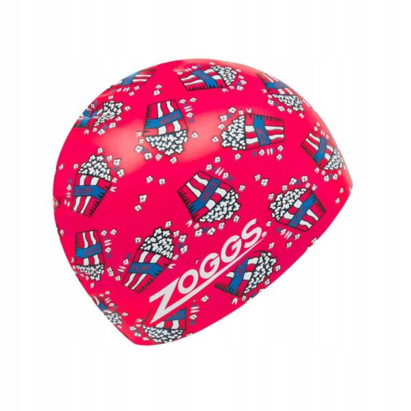 Zoggs Popcorn Adult Printed Silicone Swimming Cap - Pink