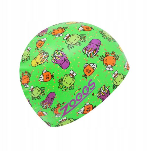 Zoggs Sea Life Adult Printed Silicone Swimming Cap - Green