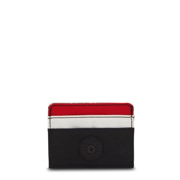 Kipling Cardy Block Card Holder Black Red Bl