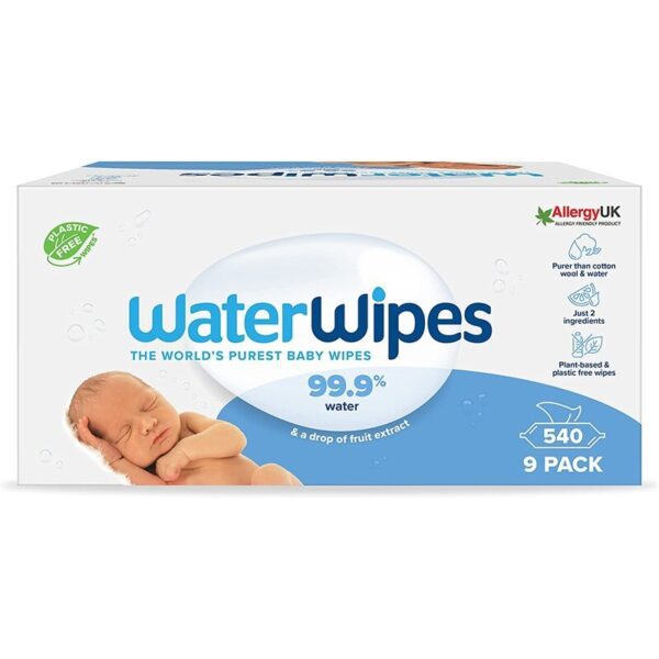 Water Wipes Sensitive Biodegradable Baby Wipes - 9 packs × 60 wipes