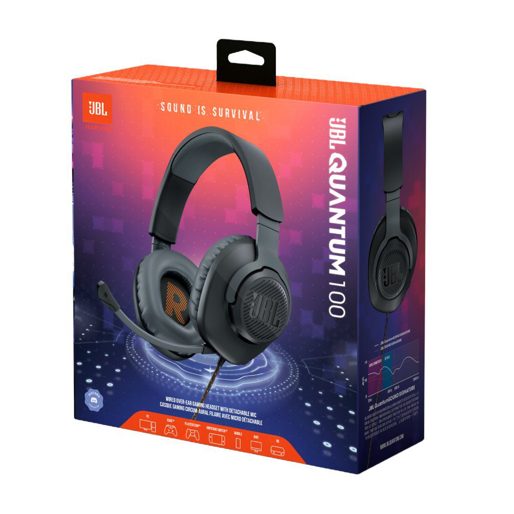 JBL Quantum 100 Wired Gaming Headset - Black