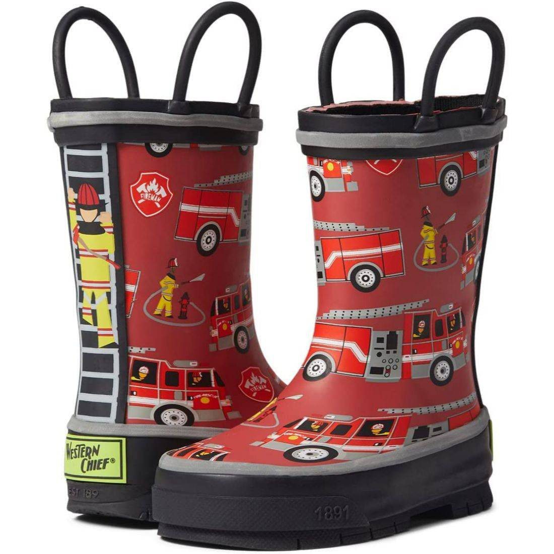 Western Chief Fire Truck Rescue Tread Loop Rain Boots