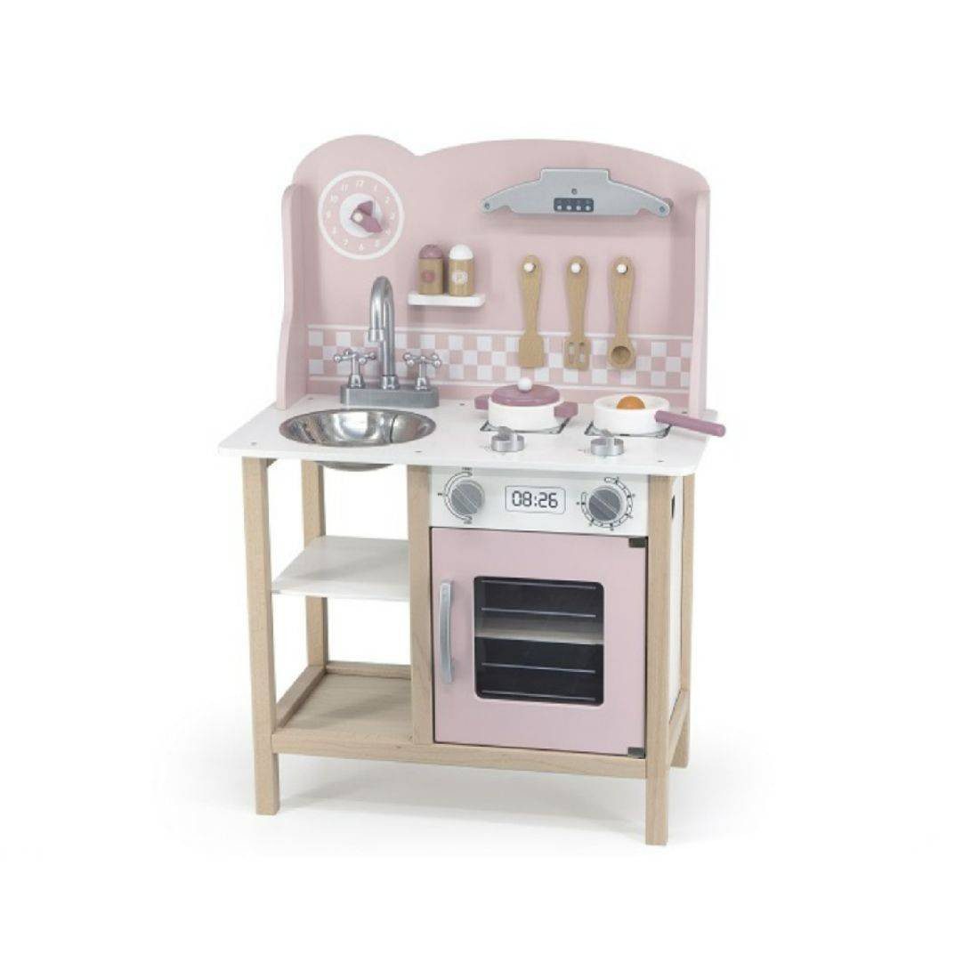 Viga PolarB Wooden Pink Kitchen with Accessories - Image 2