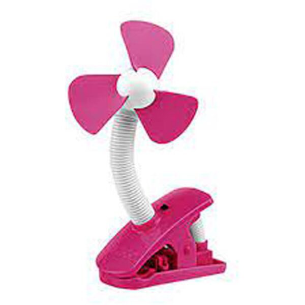 O2COOL Battery Operated Clip Fan Pink&White