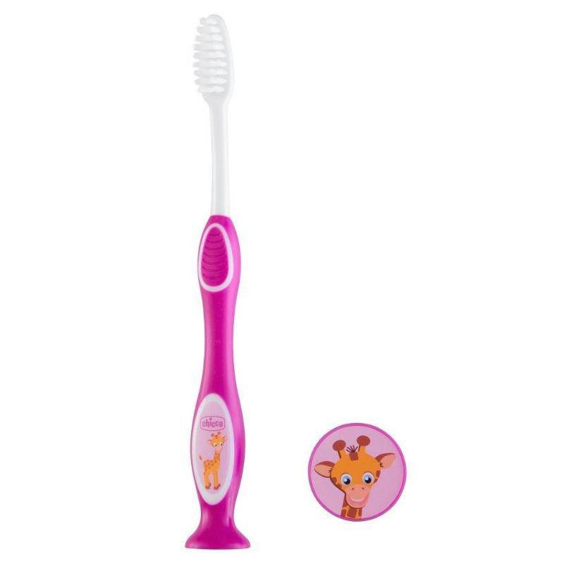 Chicco Milk Teeth Toothbrush 3-6 Years - Pink / Purple - Image 3