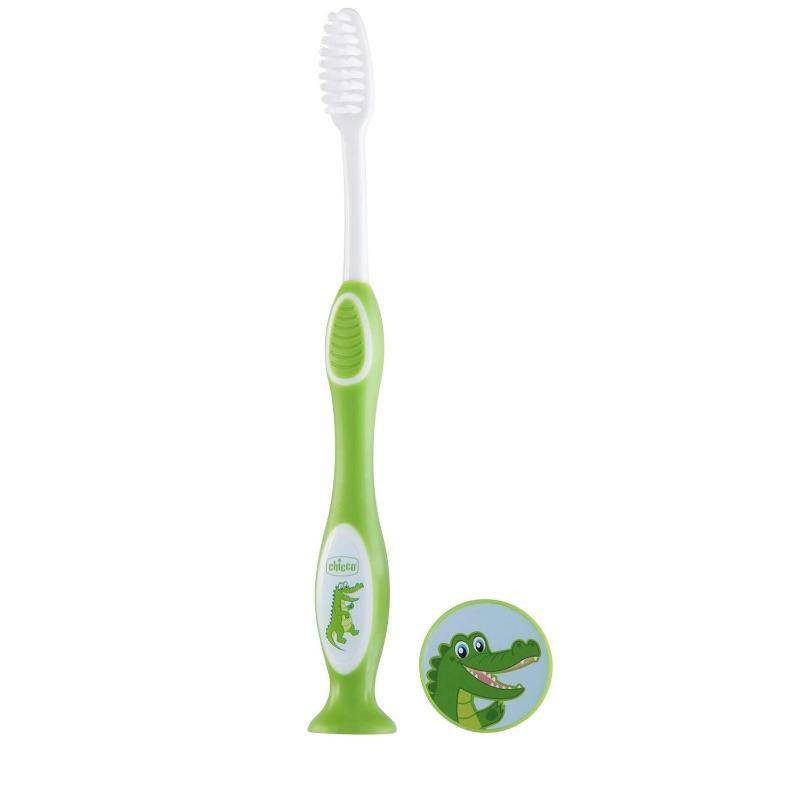 Chicco Milk Teeth Toothbrush 3-6 Years - Blue / Green - Image 2
