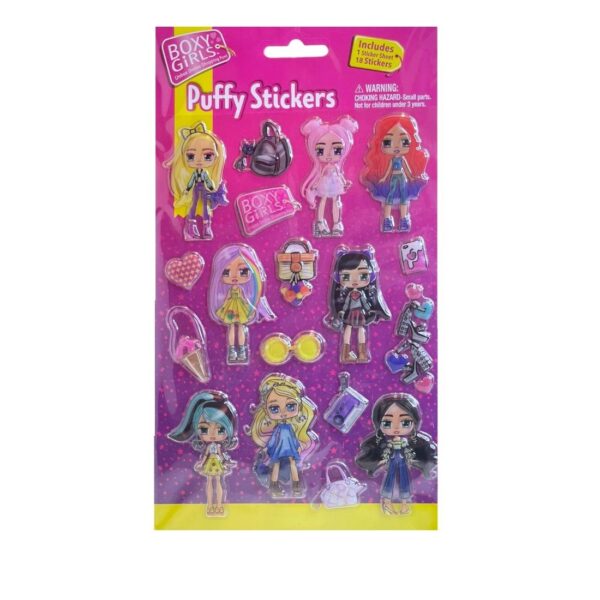 Inkology Boxy Girls Puffy Stickers