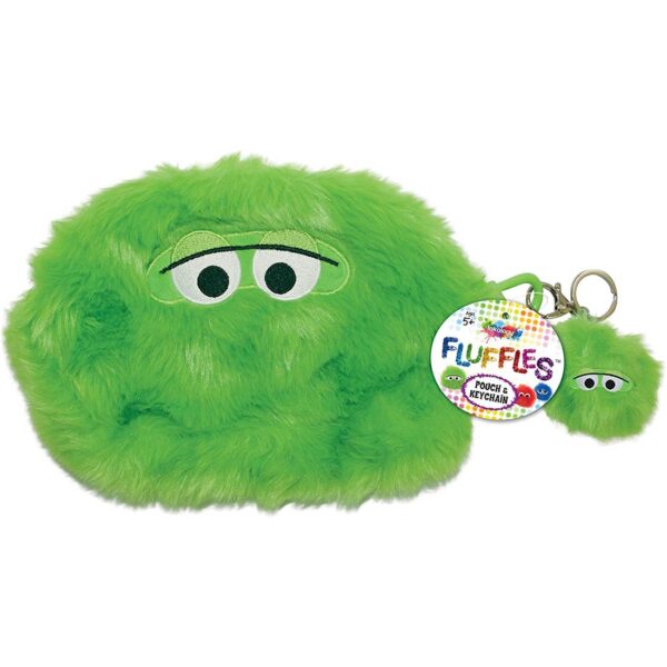 Inkology Fluffles Pouch w Key Chain Green