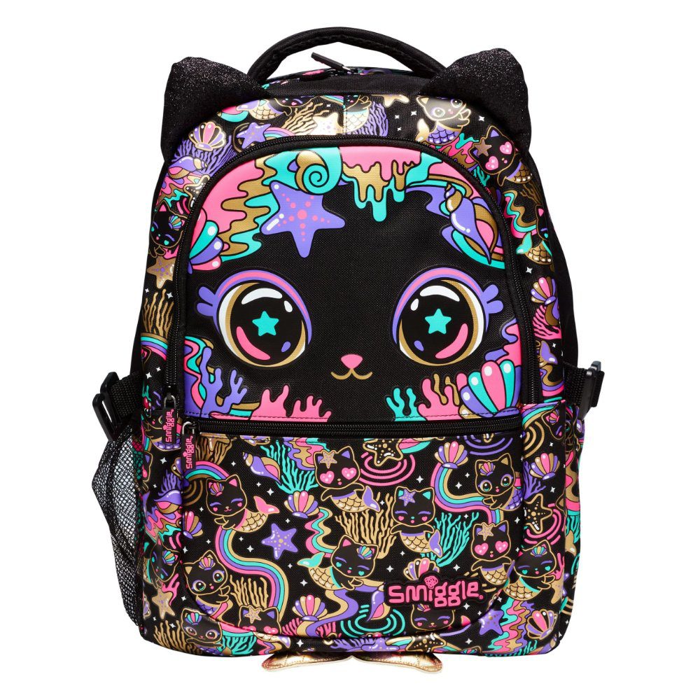 Smiggle Classic Backpack - Kitten Lilac Black