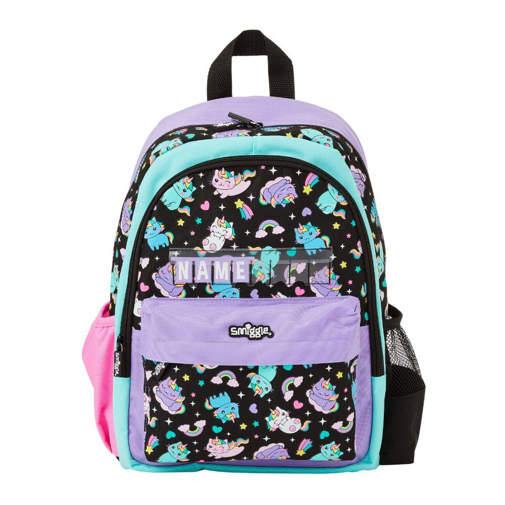 Smiggle Junior Backpack - Kitten Unicorn Black