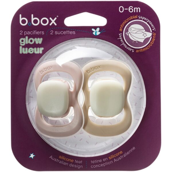 b.box Glow Silicone Soother Twin Pack 0-6m
