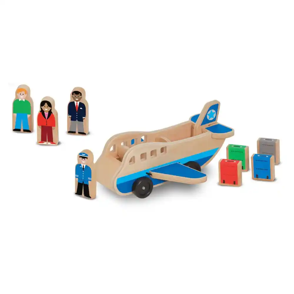Melissa & Doug Wooden Airplane Play Set - Image 2