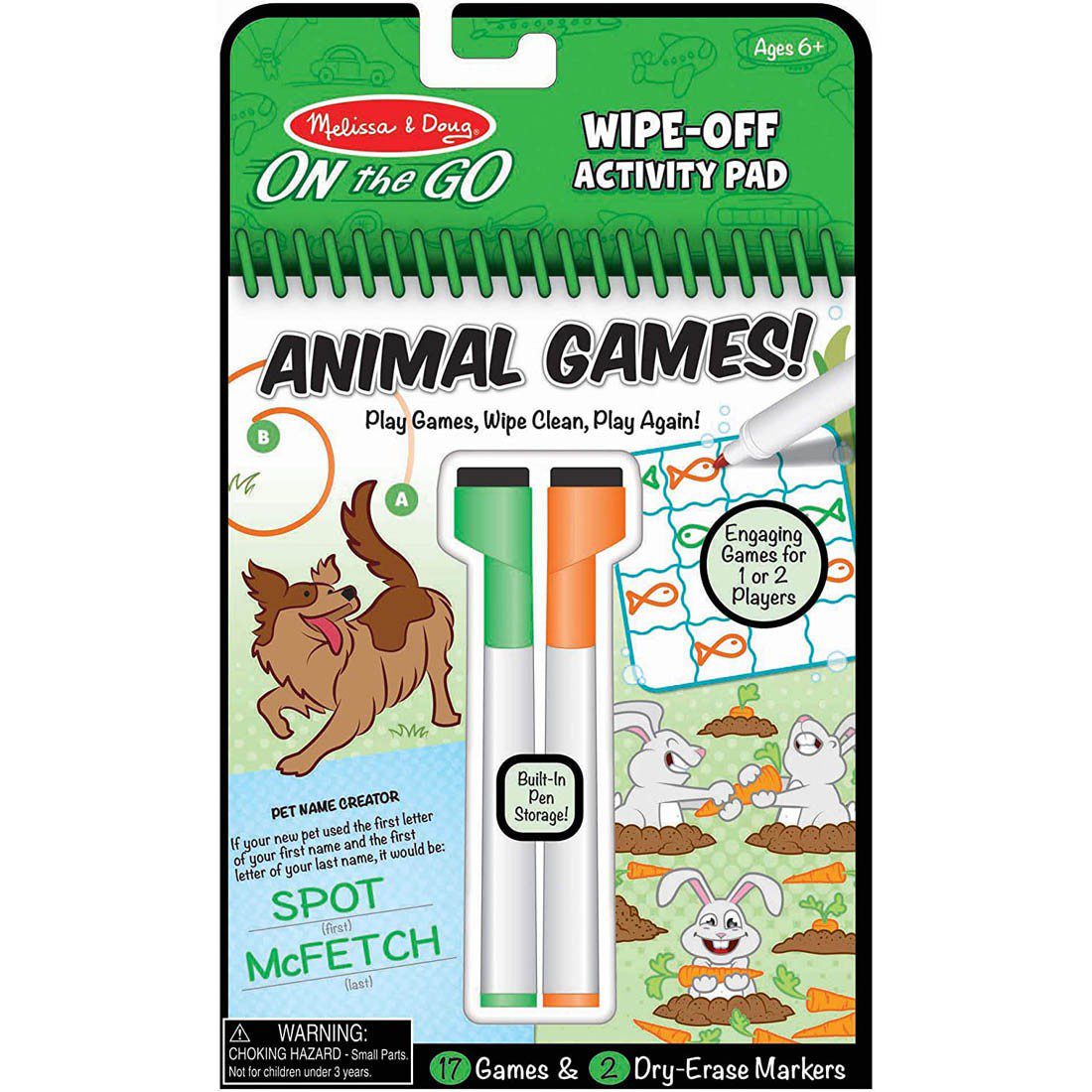Melissa & Doug Wipe Off Activity Pad Animals