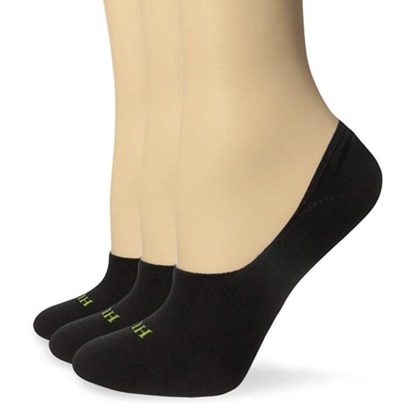 Hue Air Cushion No Show 3 Pack Socks Black