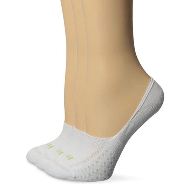 Hue Air Cushion No Show 3 Pack Socks White