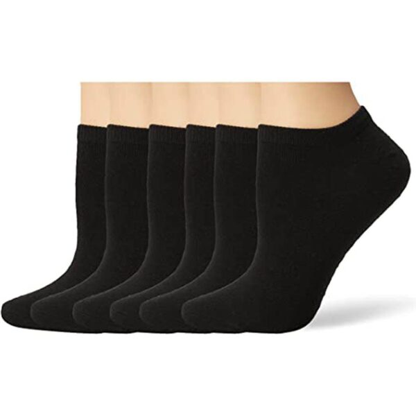 Hue Women's Cotton Liner Socks 6-Pack Hosiery - Black