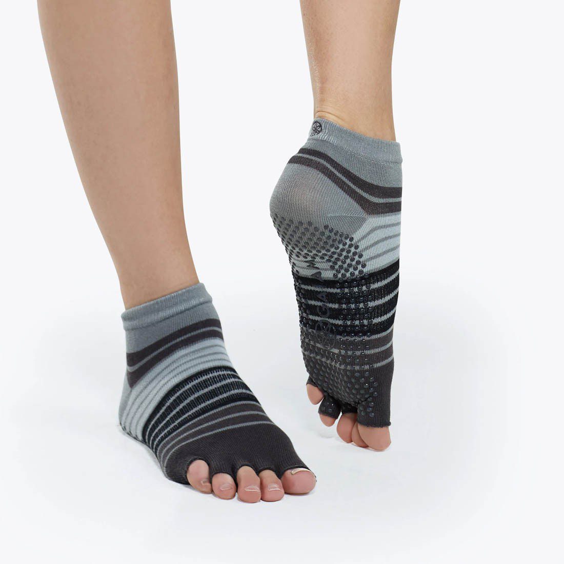 GAIAM Grey Toeless Yoga Socks - Image 2