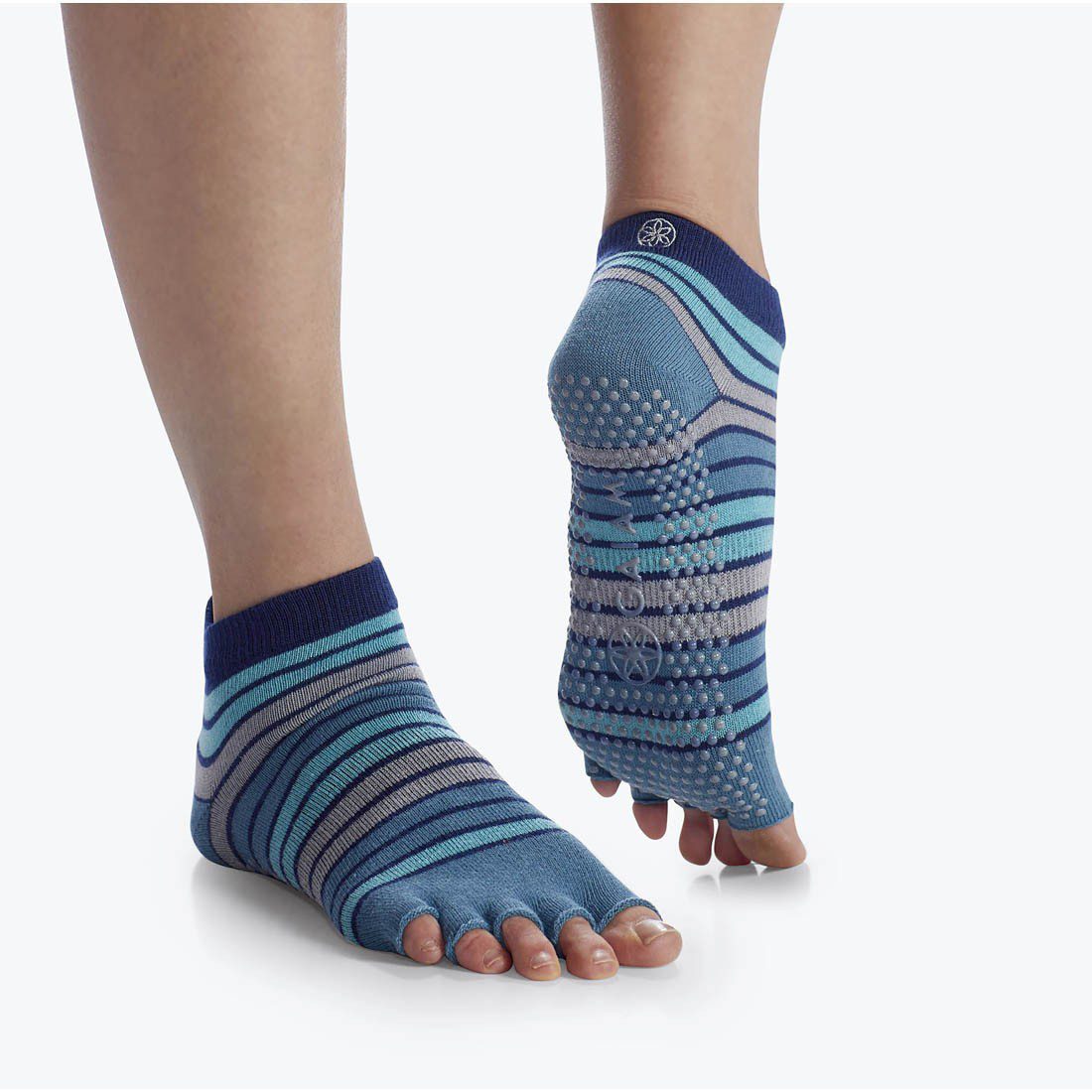 GAIAM Striped Toeless Yoga Socks Skyline - Image 2