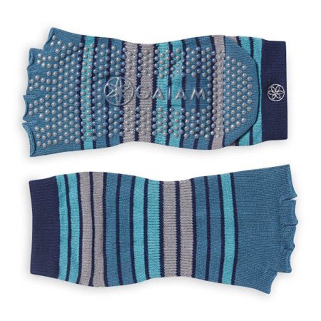 GAIAM Striped Toeless Yoga Socks Skyline
