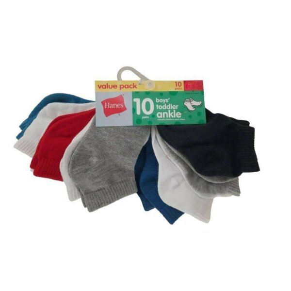 Hanes Value Pack Toddler Ankle Socks - 10 Pairs