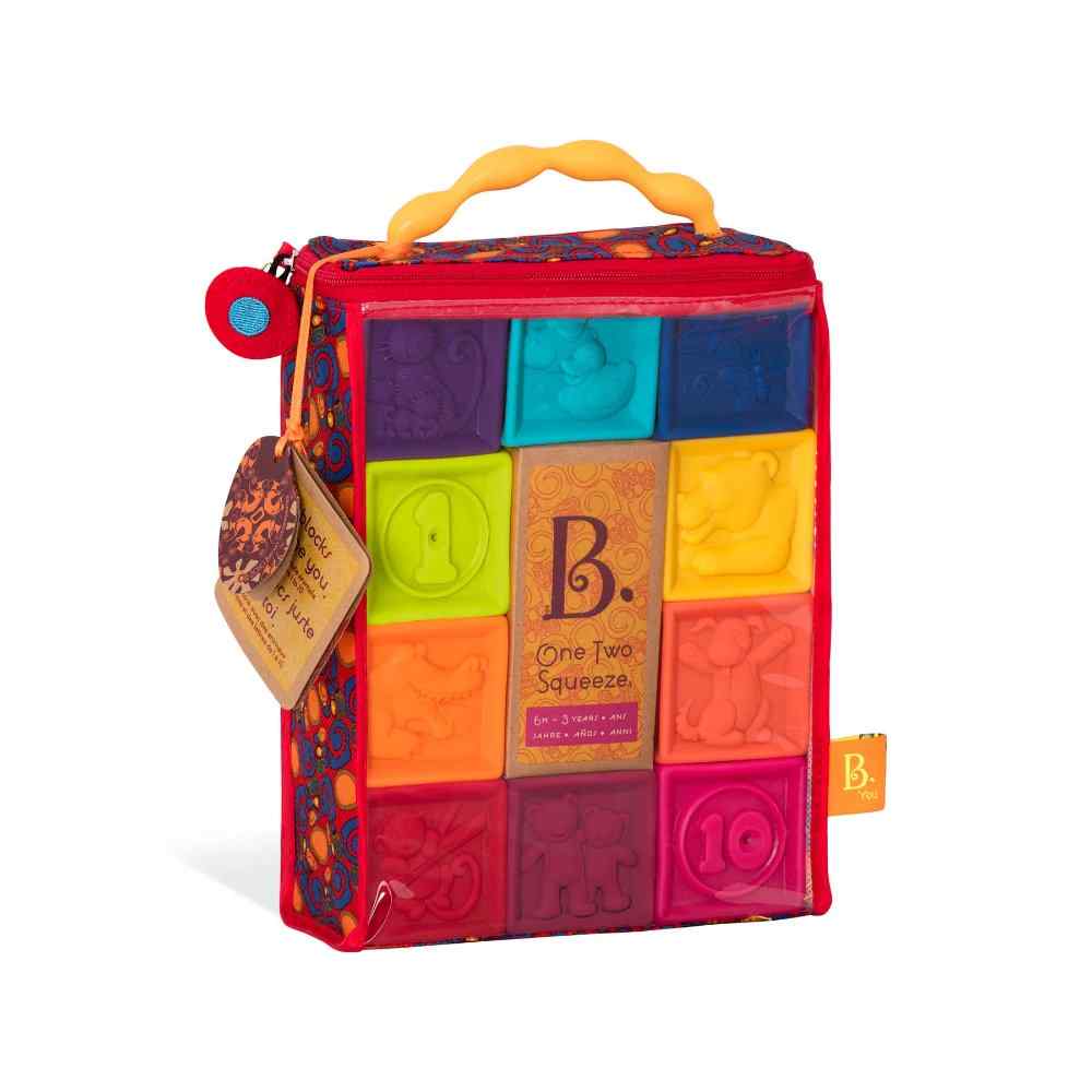 B. toys - One Two Squeeze Baby Blocks