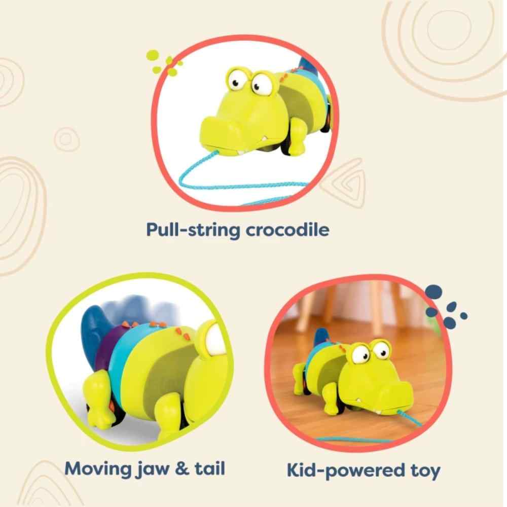 B. toys Pull Along Crocodile - Waggle A Longs Snappity Scott - Image 2