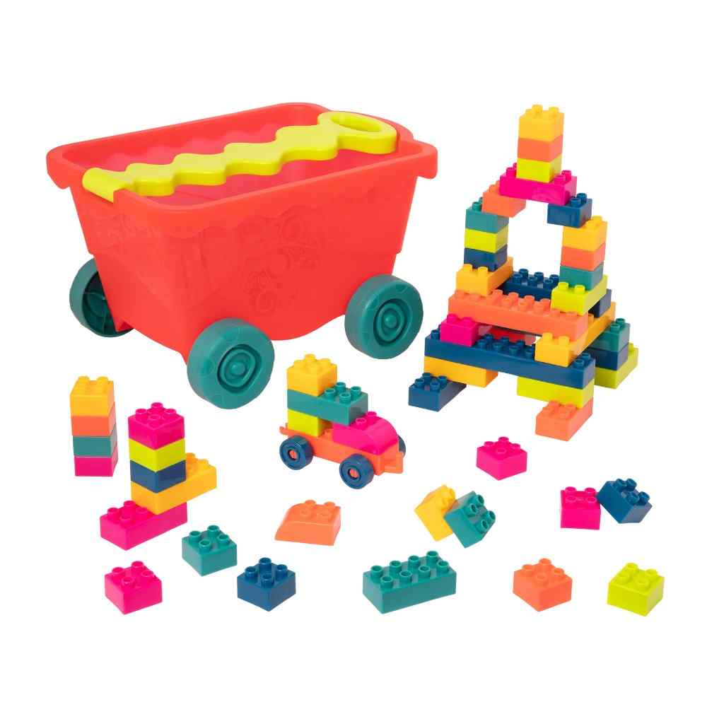B. toys Little BlocWagon - Building Blocks and Wagon - Image 3