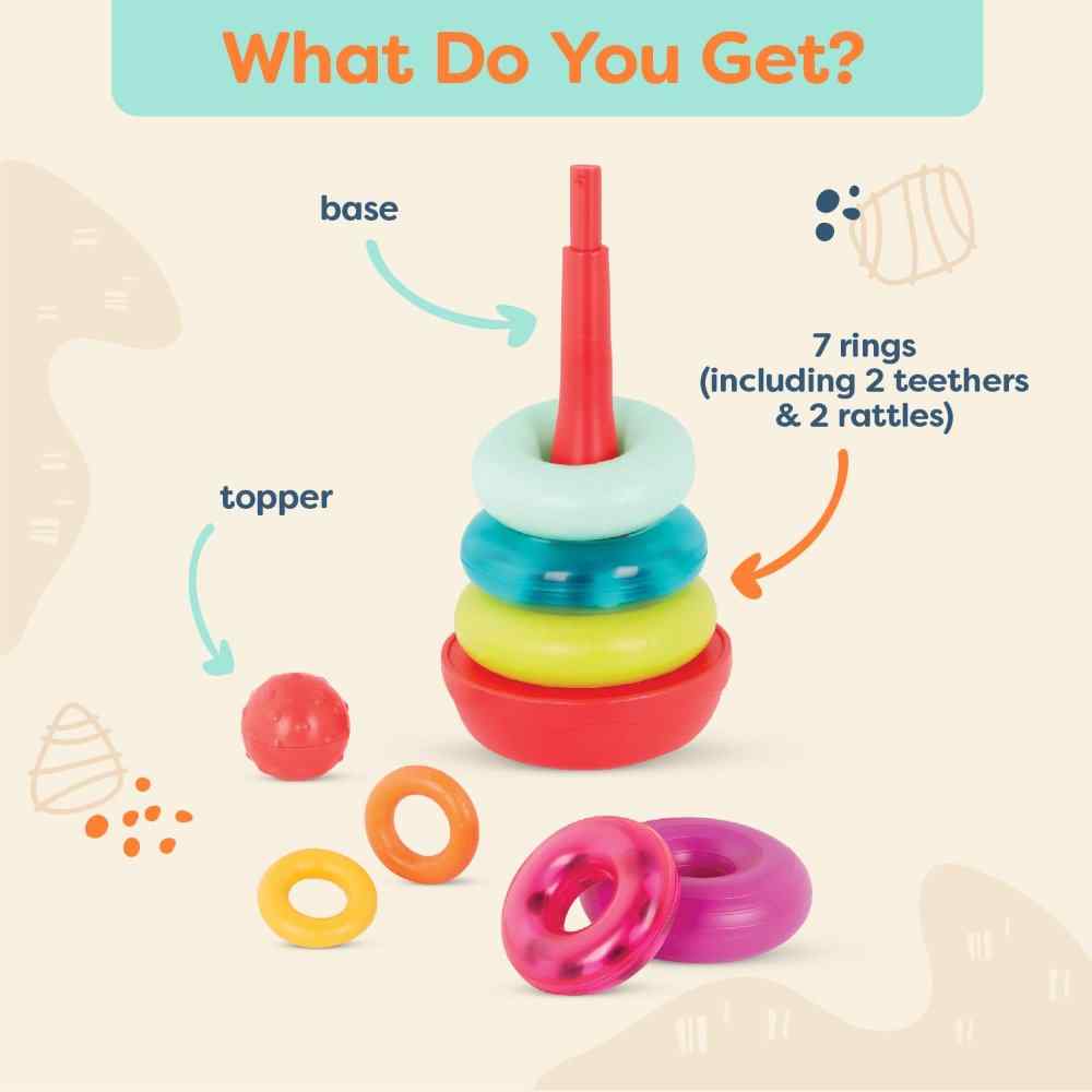 B. toys Rainbow Rings Stacking Teether Set - Image 2